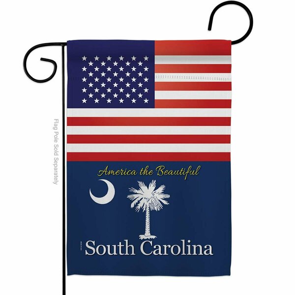 Guarderia 13 x 18.5 in. USA South Carolina American State Vertical Garden Flag with Double-Sided GU3902061